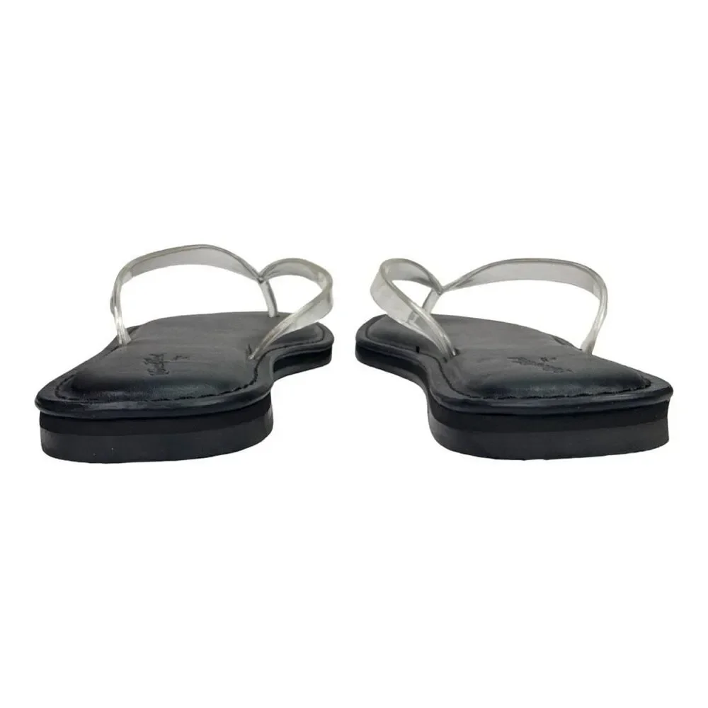 Universal Thread Keilani Flip Flop Thong Sandals - Size 8 - Black / Clear